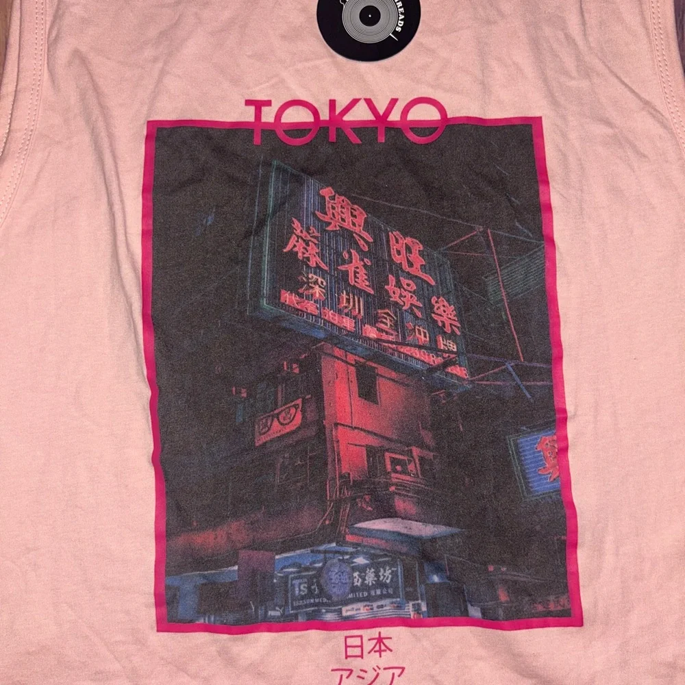 Urban Threads Pink Tokyo Graphic Tank Top - Picture 3 of 8